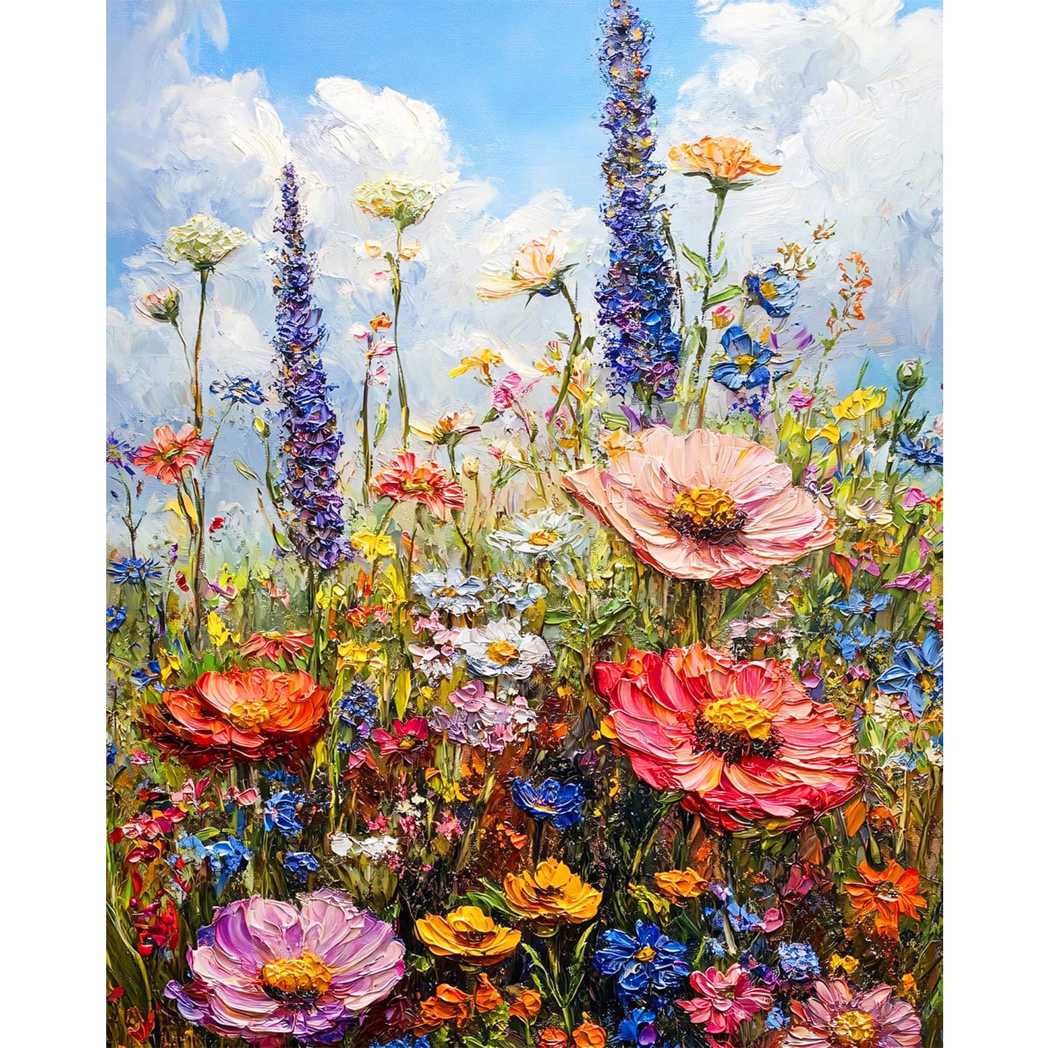 Amaieuin Flowers Paint by Numbers for Adults,Flower Adult Paint by Numbers,Flowers Painting by Numbers for Adults Home Decor Gifts 12x16in