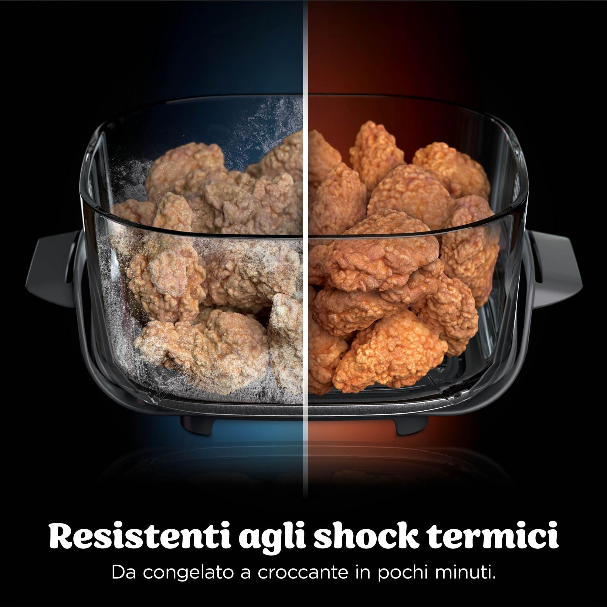 Ninja CRISPi PRO XL Friggitrice ad aria in vetro, 5 programmi di cottura preimpostati, include contenitori in vetro CleanCrisp da 5,7 L e 2,3 L e coperchi, oro chiaro AS090EUSD