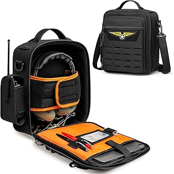 Damero Pilot Headset Bag, Aviation Headset Case, Pilot Bag with Top handle and Detachable Shoulder Strap for Aviation Headset, Kneeboard, iPad and More, Patent Design No Accessories Included