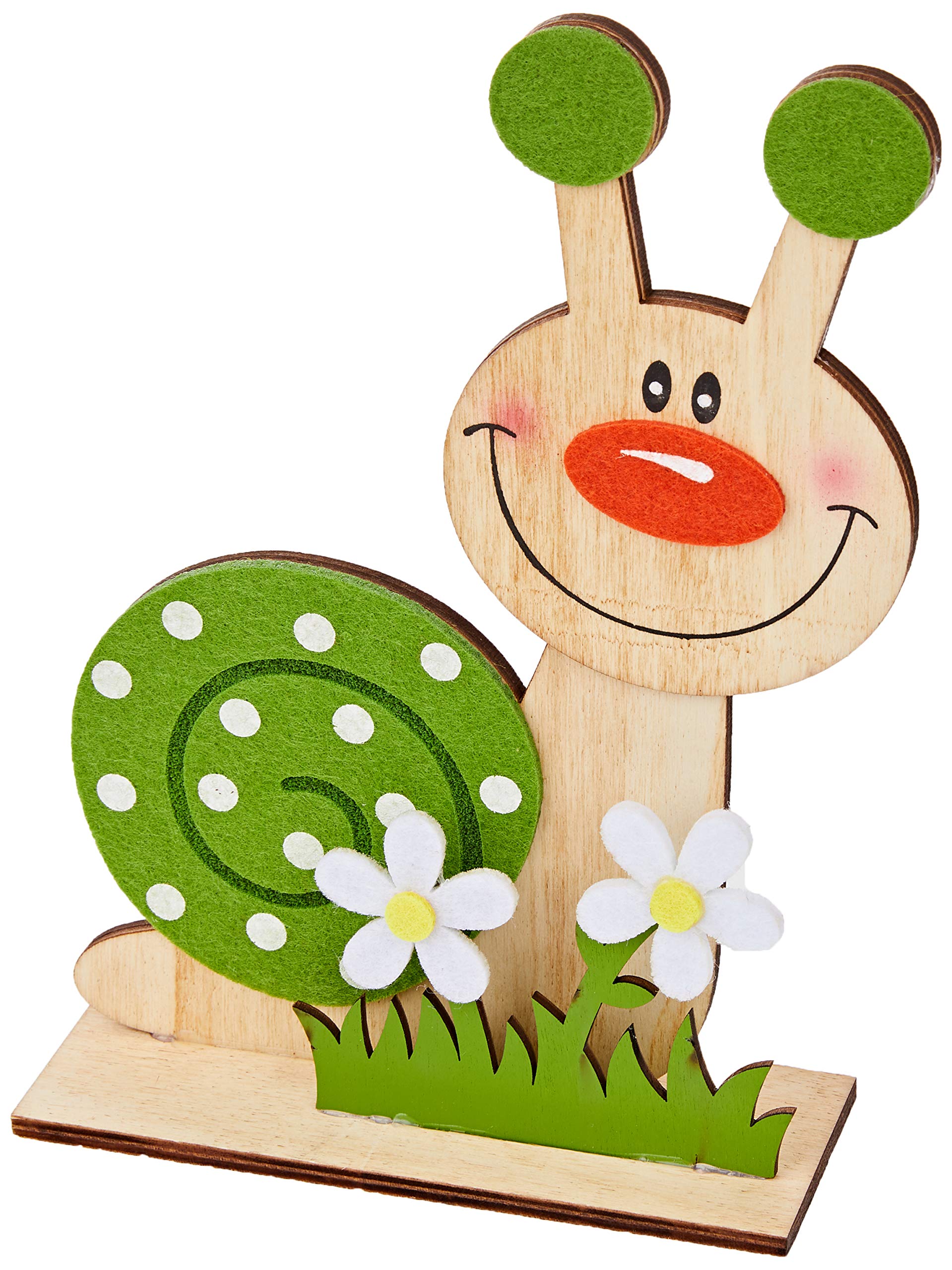 Mopec Statuetta Lumaca In Legno E Feltro, 14 X 21 Cm, Colorata, Decorazione Originale Per Casa E Regalo