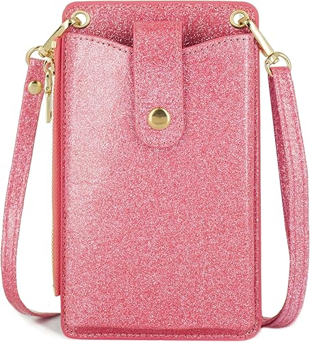 Miniatura 6 de Bolso cruzado para teléfono celular para mujer, pequeño bolso de hombro de cuero ligero, bolso de mano, tarjetero, cartera con cordón, bolsa para