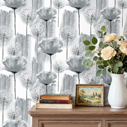 Miniatura 6 de HelloWall Papel tapiz autoadhesivo de 17.5 pulgadas 317.5 pulgadas 317 pulgadas, color gris, autoadhesivo, extraíble para paredes, armarios,