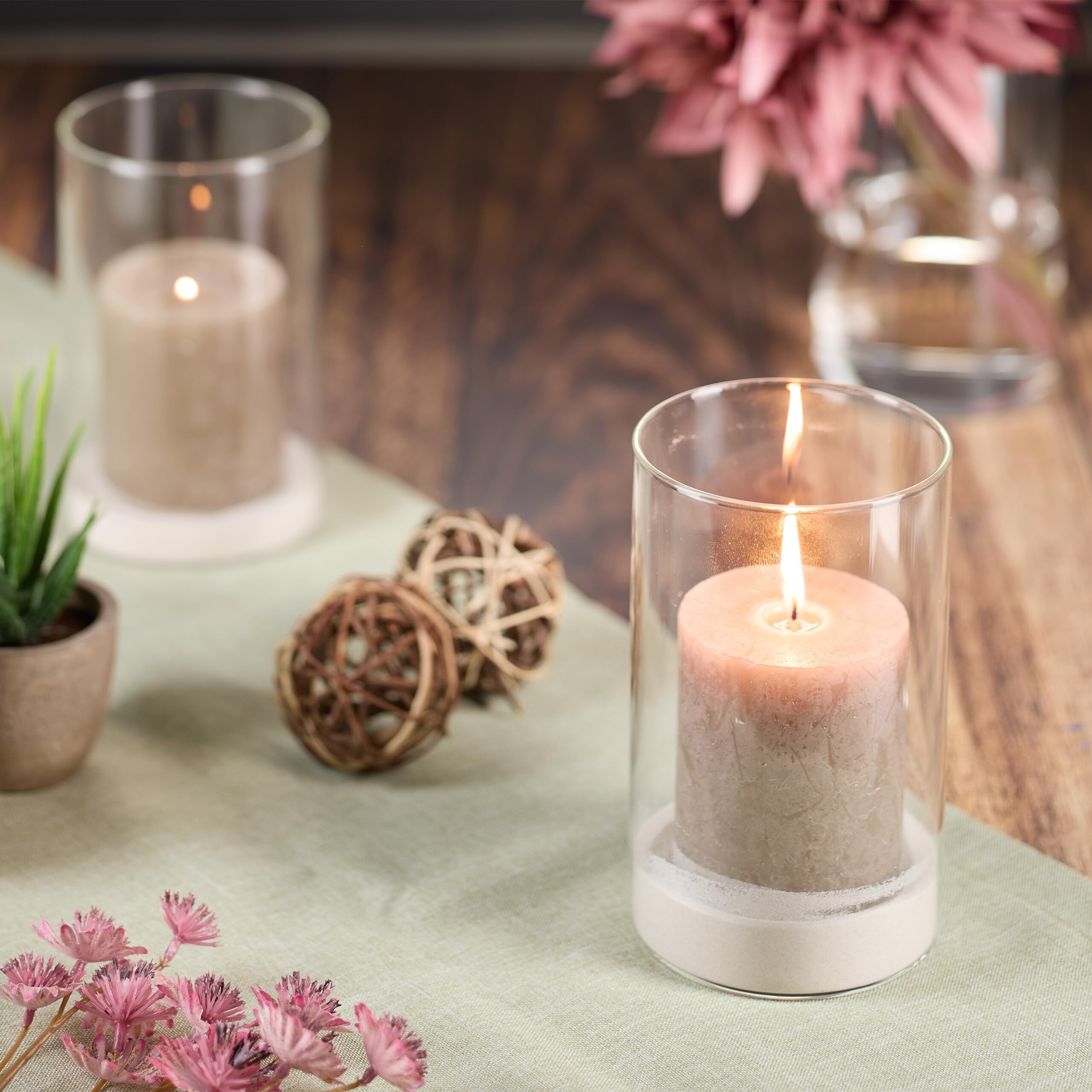 Arawat Glazen Vaas Moderne Bloemenvaas Deco Glazen Vaas Voor Woonkamer Tafelvaas Glazen Vazen Set Gebrandschilderde Glazen Vazen Voor Pampas Grasbloemen Gedroogde Bloemen Moderne 25x12cm