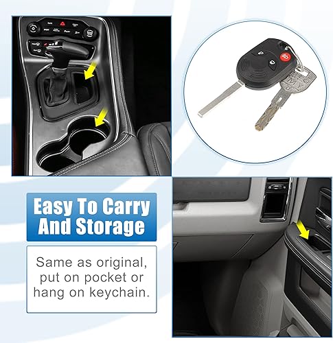 Miniatura 6 de X AUTOHAUX 2 llaves de repuesto para Ford Escape 2013-2019 para Ford Transit Connect 2014-2019 Chip 63 OUCD6000022 con 3 botones de proximidad Smart