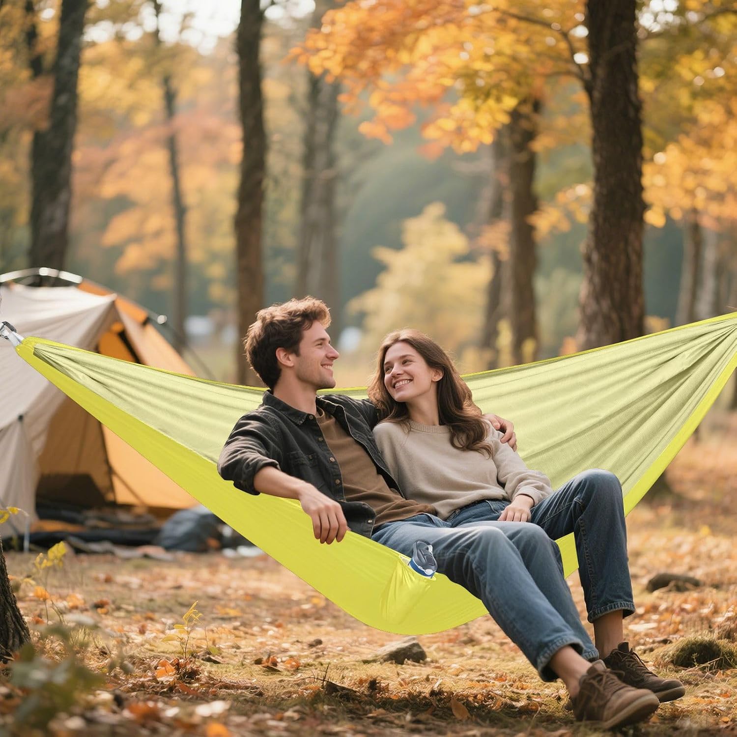 Yellow Hammocks with Tree Straps Tree Hammock for Camping Travel Accessories