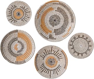 Sponsored Ad - Aureika Woven Basket Wall Decor - Set of 5 Seagrass Boho Baskets for Wall - Decorative Hanging Wall Baskets...