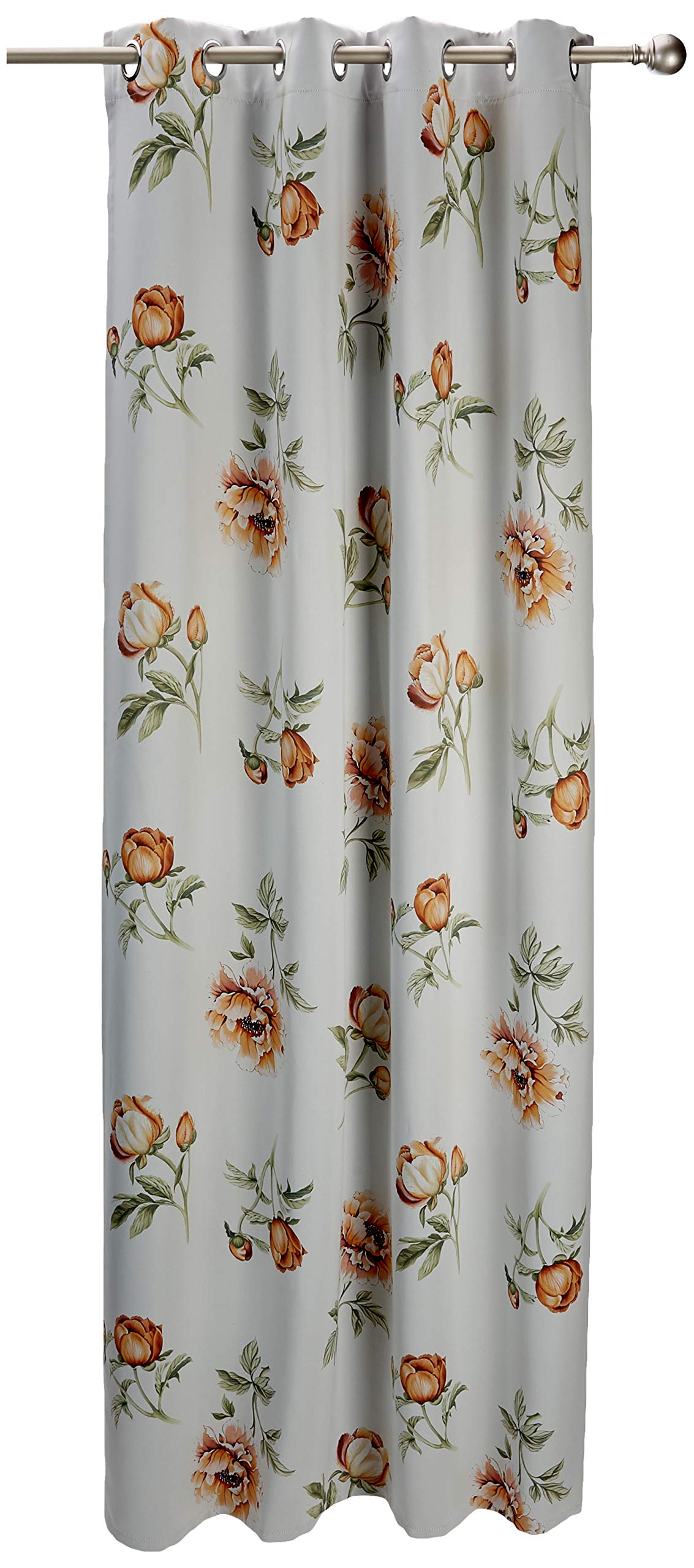 Albani Curtain with 8 Eyelets / Greta1 / 245 x 135 cm, White, Orange, 245x135 cm