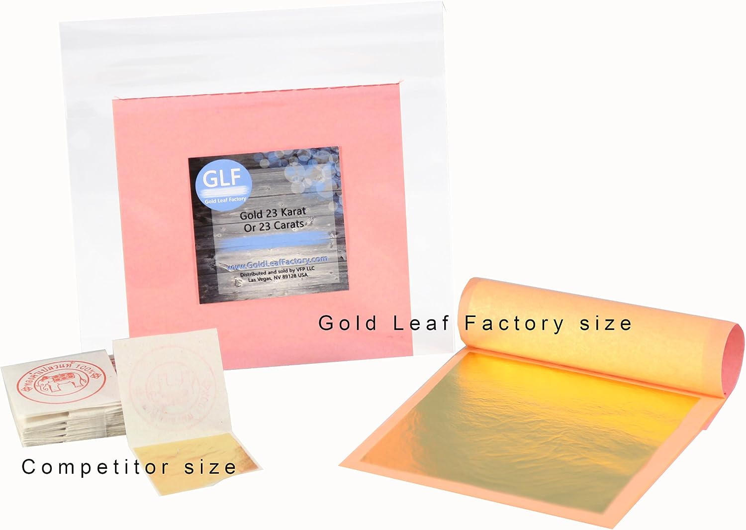 24 Karat Gold Loose Leaf (Pack of 25 Leaves) 3-3/8"x3-3/8" / 85mmx85mm