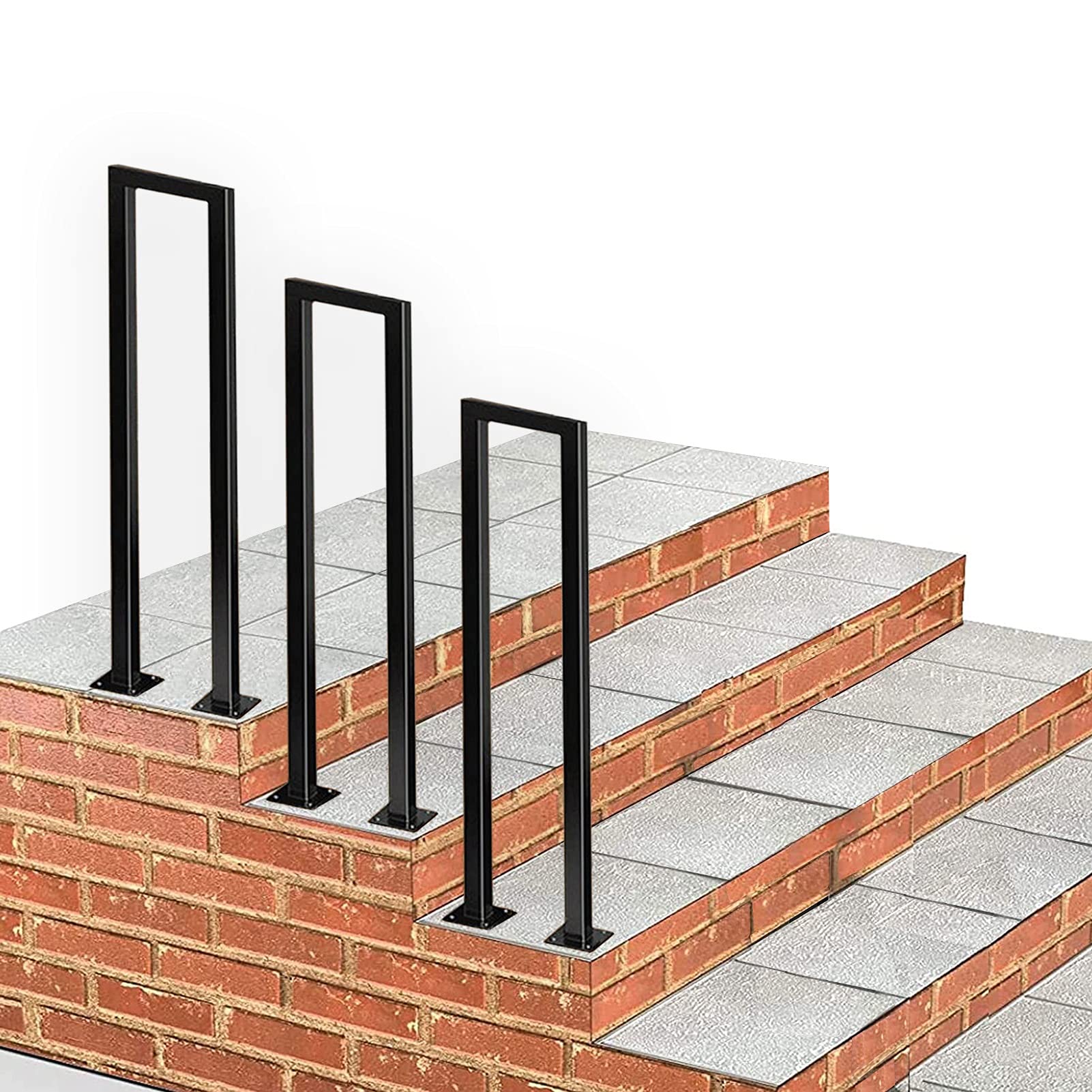 Zewnętrzne balustrady schodowe - balustrada ogrodowa do schodów betonowych i drewnianych przejściowa il do użytku wewnątrz i na zewnątrz słupki dla bezpieczeństwa i wsparcia