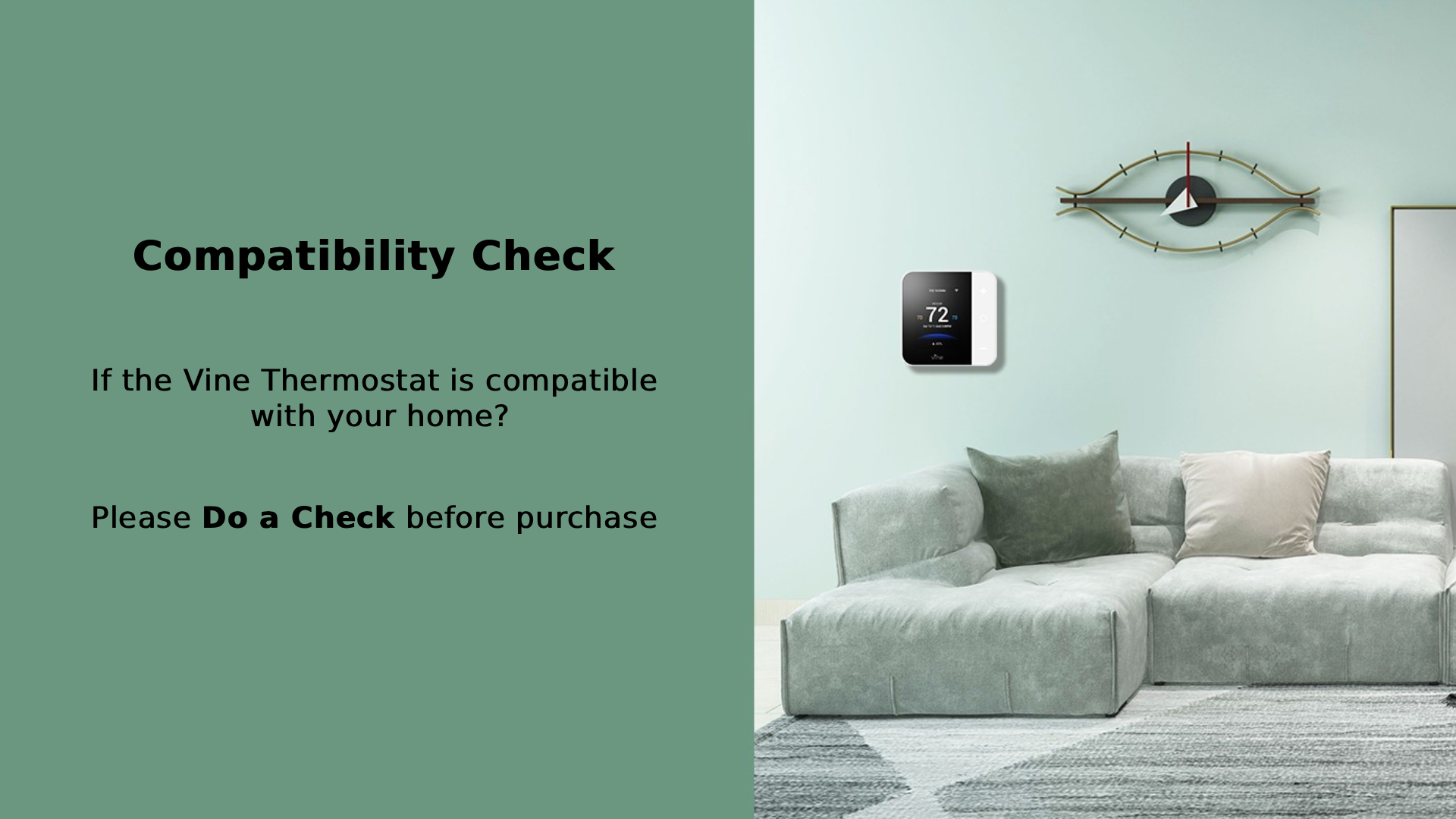 vine Programmable Thermostat for House with 4.3