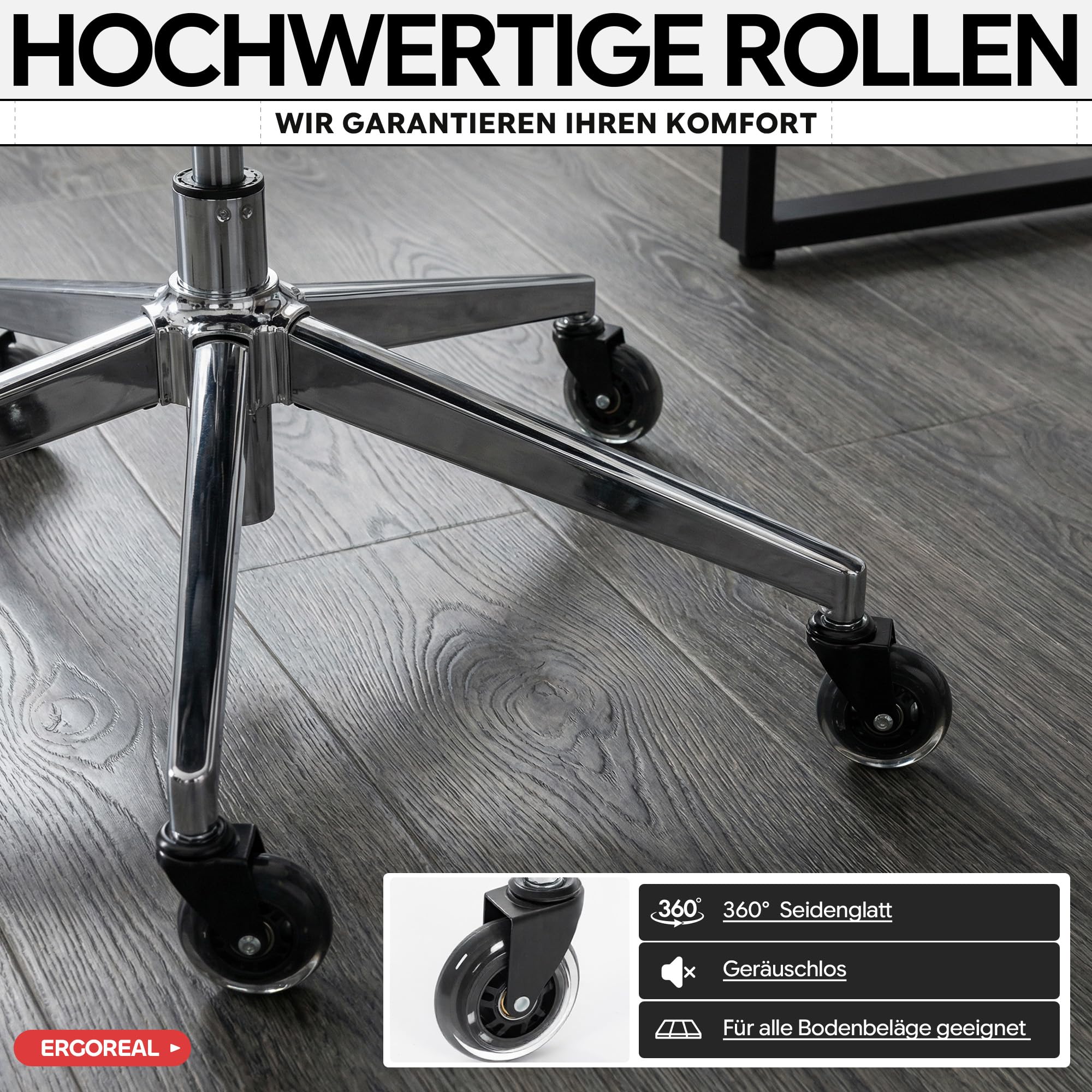 Schreibtischstuhl Ergonomischer Bürostuhl mit 150kg Tragkraft, verstellbaren Armlehnen, dynamischer Lendenstütze, Wippfunktion – Büro&Gaming Stuhl für Homeoffice, atmungsaktives Mesh,Schwarz