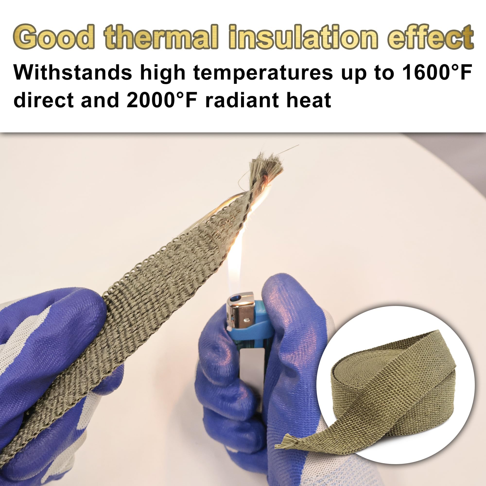 Nastro Termico Isolante Moto 5m - Fibra Basaltica Con Fascette Per Tubo Scarico - Foto 9