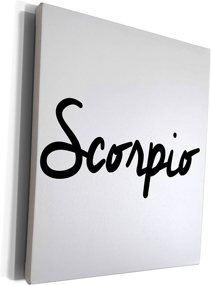 3dRose Museum Grade Canvas Wrap - Scorpio Black Astrology