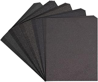 Premium Sandpaper Assortment 9" x 11" - 25 Pcs (80, 120, 180, 220, 320, 400 Grits) Silicon Carbide Wet Dry Sand Paper Sheets - Sanding Automotive, Woodworking Furniture, Metal Finishing