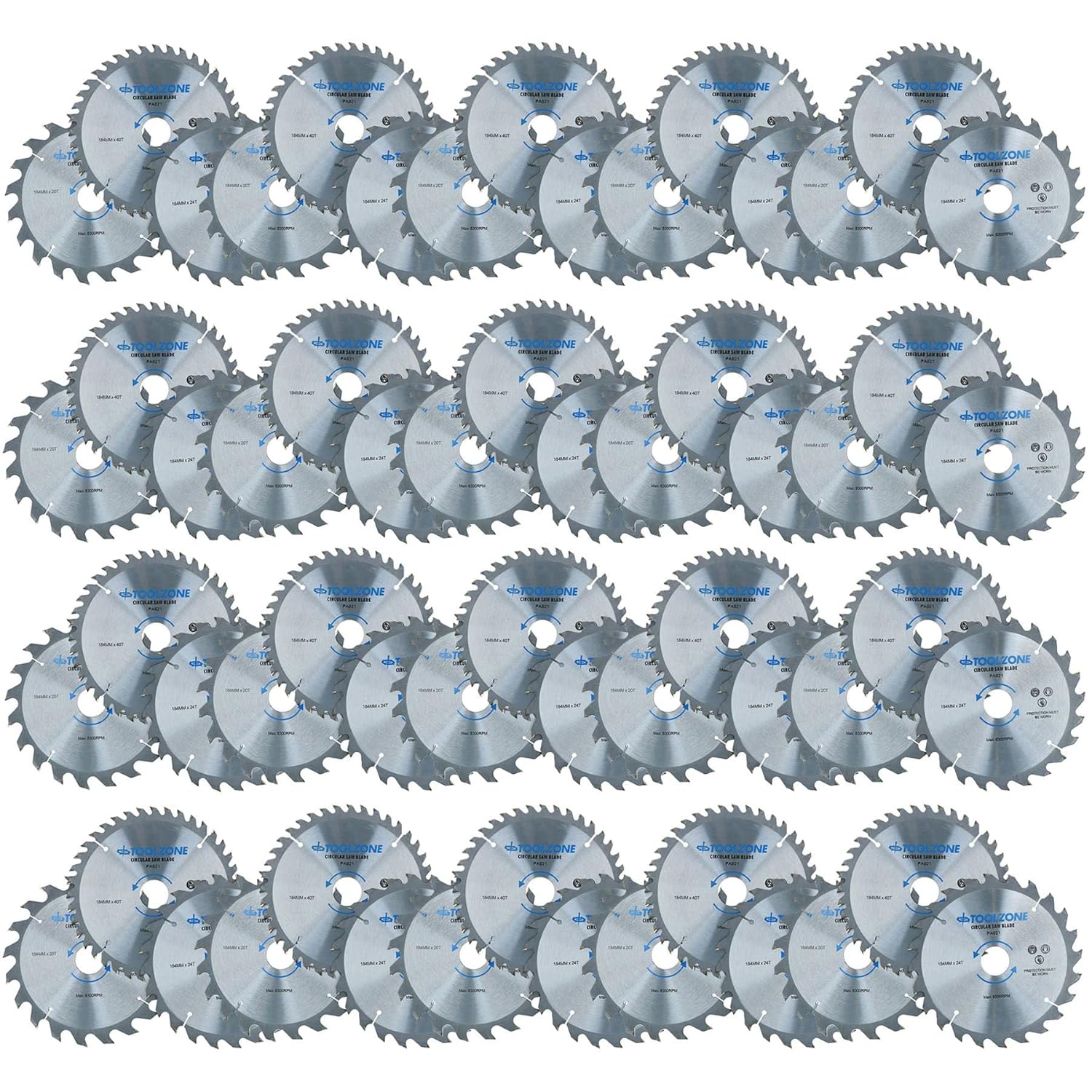 Circular Saw Blades 184 mm TCT Coarse Fine 20 24 40 Teeth + Adapter