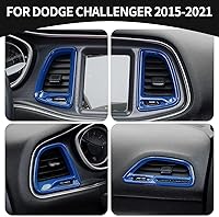 Vista 6 de Voodonala para Dodge Challenger 2015-2021, accesorio de recorte para salida de aire de la consola central (Azul, 4 piezas)
