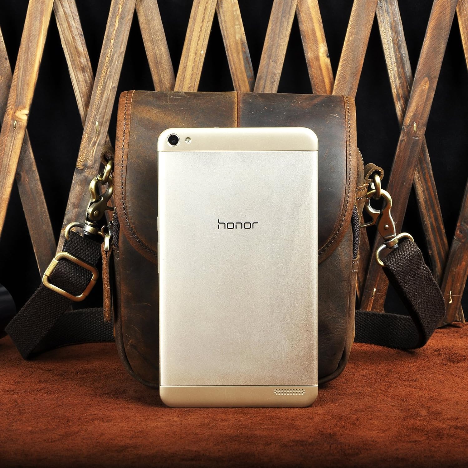 Le'aokuu Men Leather Fashion Mini Messenger Crossbody Bag Designer Hook Organizer Waist Belt Bag Pack Cigarette Case - Image 3