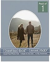 Vista 14 de CountryArtHouse Marco ovalado de 11 x 14 pulgadas, sin ácido, con núcleo blanco, corte biselado para fotos de 8 x 10 pulgadas, se adapta a marcos