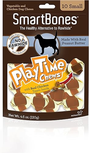 SmartBones Rollos de doble tiempo y masticables para jugar, dale a tu perro un masticable sin crudo hecho con carne y verduras reales