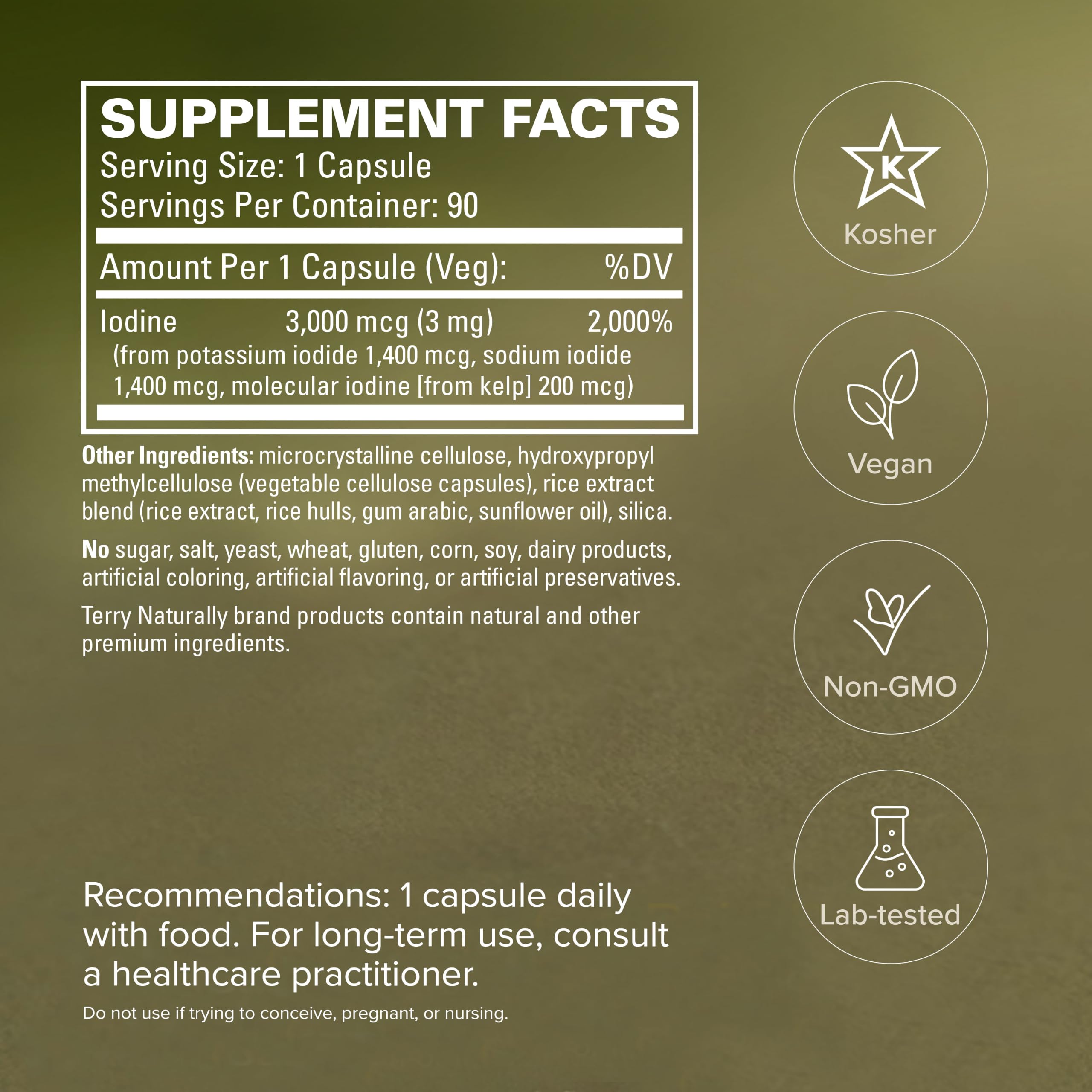 Terry Naturally Tri-Iodine 3mg - Thyroid & Hormone Balance - 90 Count — Amazon image 5