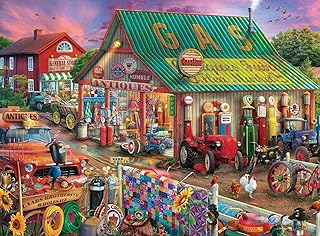 Jigsaw Puzzles for Adults 1000 Pieces Gas Station Jigsaw Puzzle Home Decor Jigsaws 1000 Pieces for Adults Puzzle Games Family Fun Floor Puzzles Educational Toys for Kids