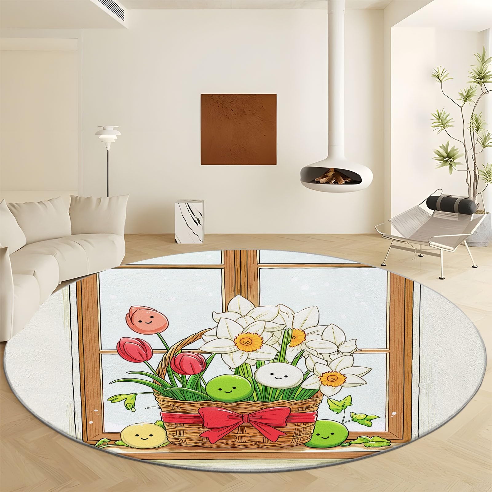 Tapis de salon beige 60 cm anti-glisse pour éviter les chutes dans la salle à manger