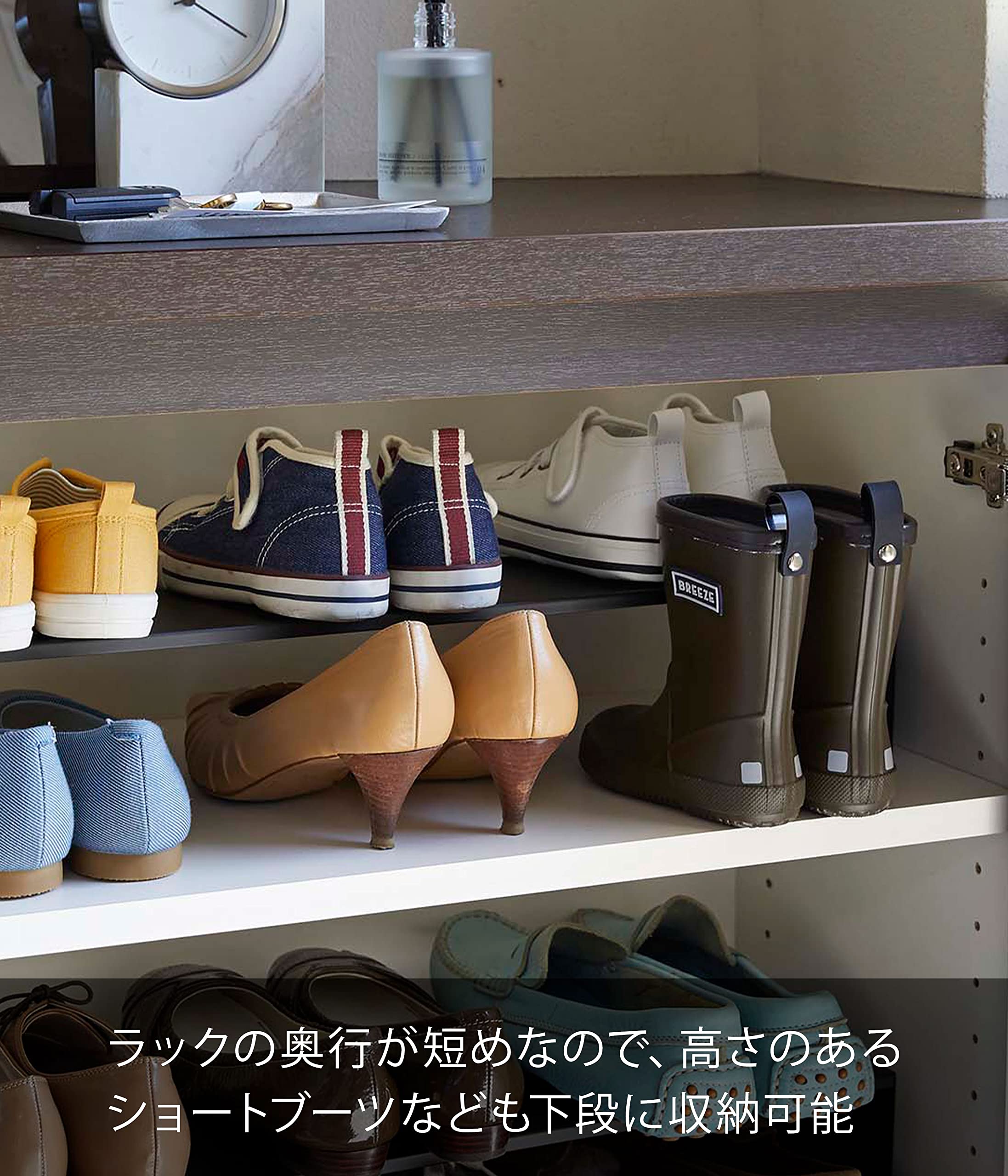 Amazon.co.jp: 山崎実業(Yamazaki) 下駄箱中 シューズラック 2個組