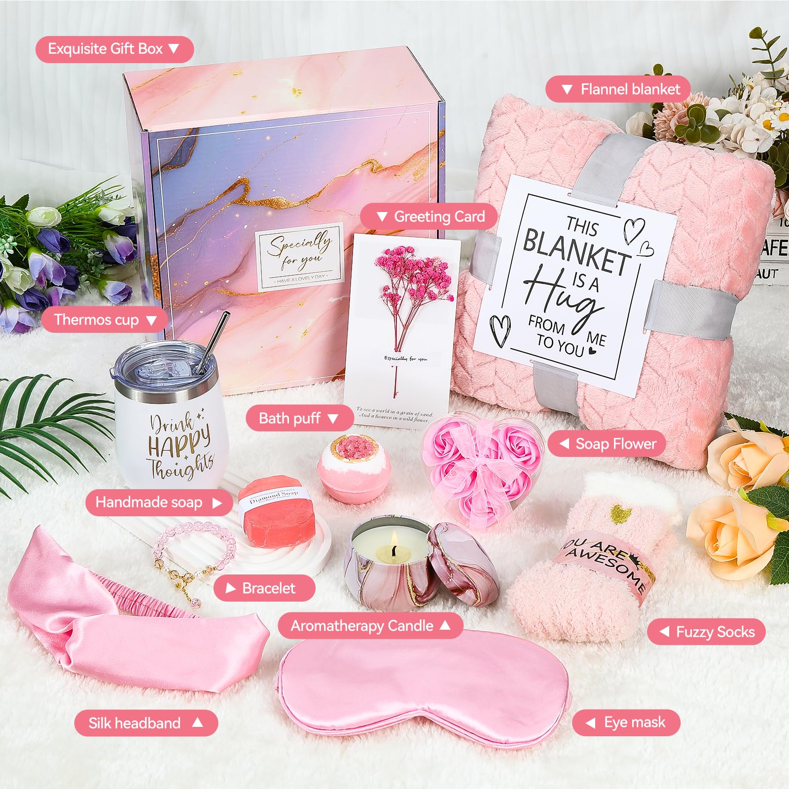 Caja de regalo para mujeres, regalo personalizado de cumpleaños para mujeres, set de regalo de cumpleaños, set de regalo para la mejor amiga para mamá, hermana, esposa, tía