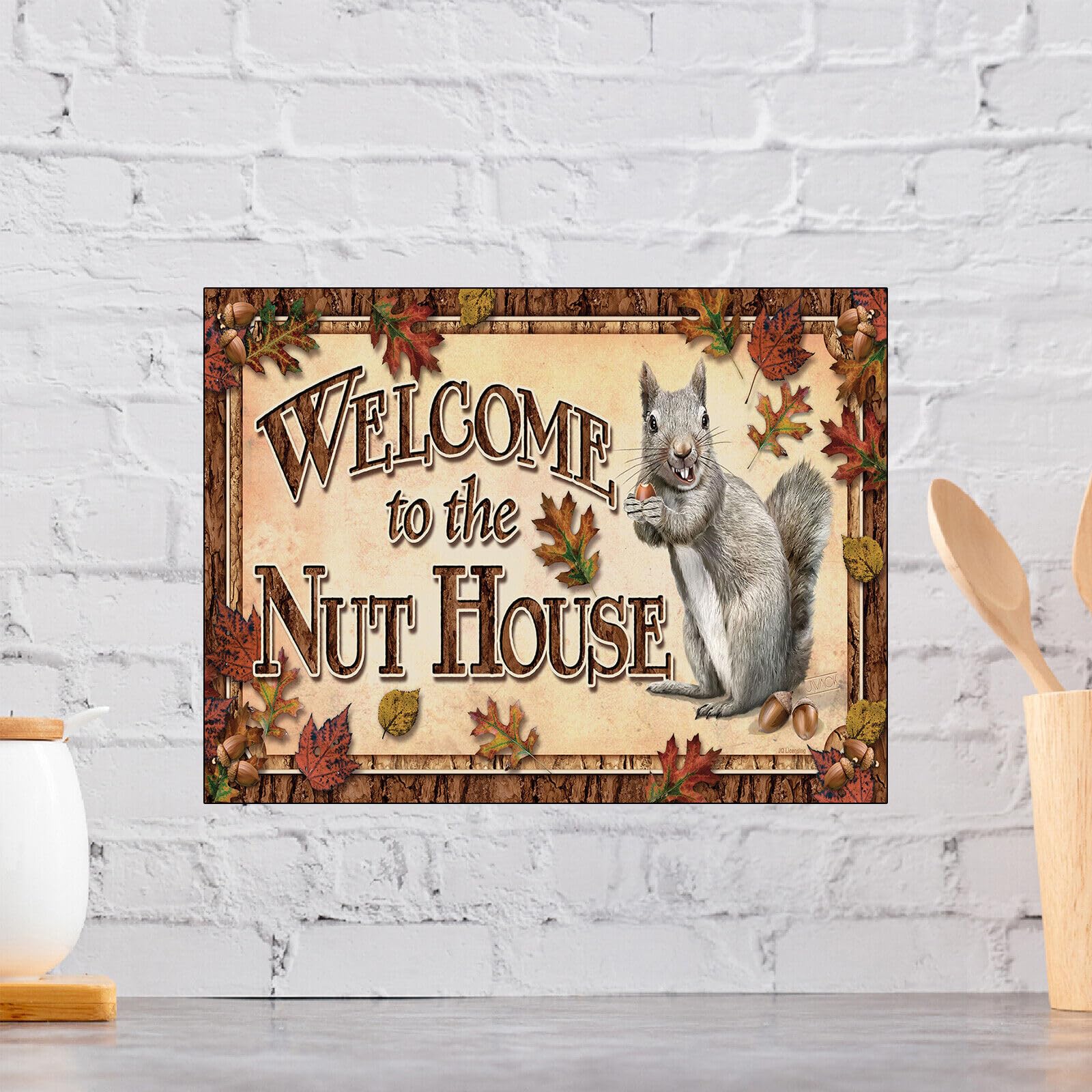 Yaasimoule Metal Welcome To The Nut House Retro Aluminium Sign, Novelty Gift Home Décor