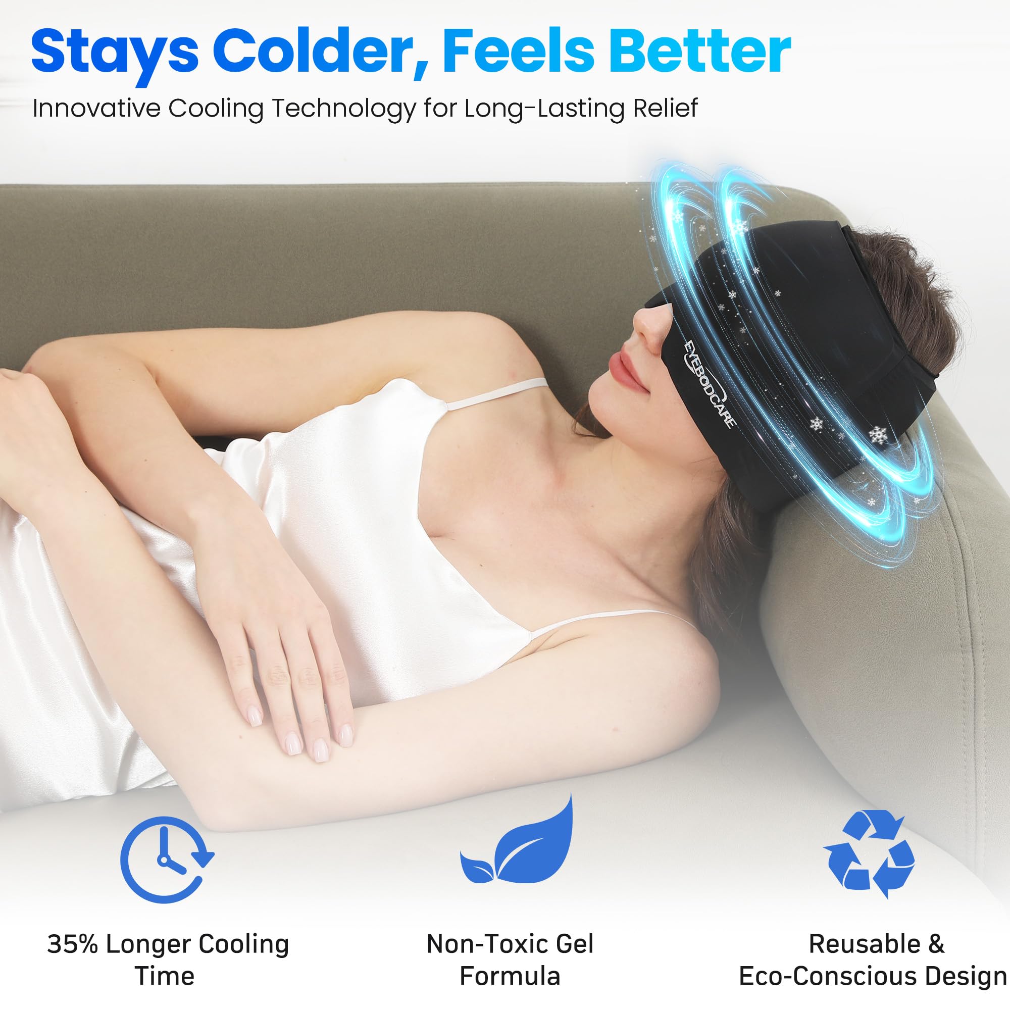 Migraine Relief Cap, Reusable Cold Compress Headband,1pcs — Amazon image 5