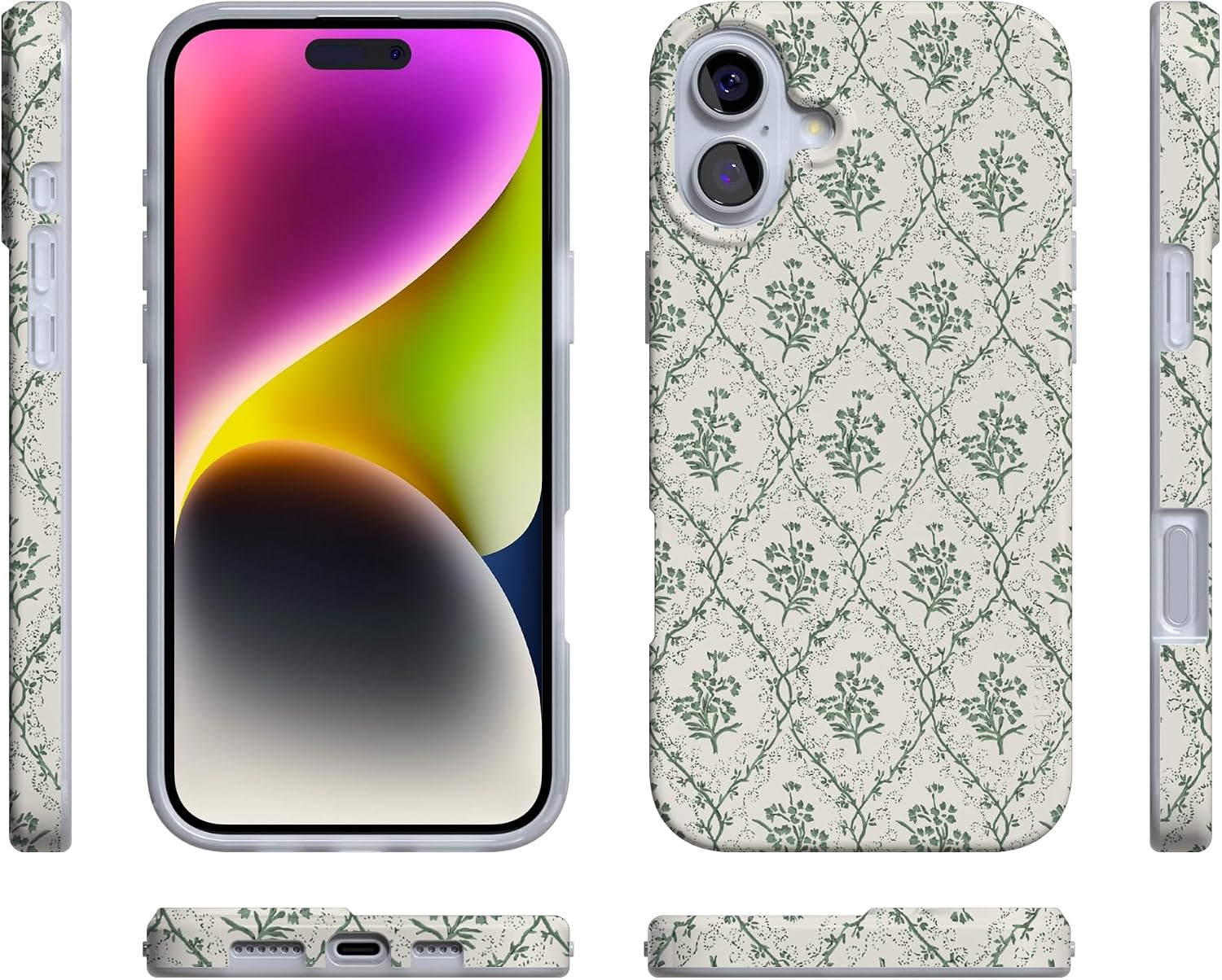Casely iPhone 16 Case | Sage Tapestry | Floral Vines | Compatible with MagSafe | Classic Ultra Slim Design
