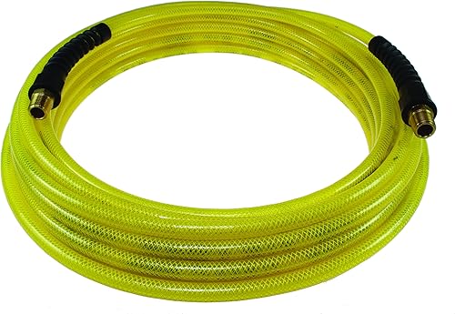 Coilhose Pneumatics PFE60254TY Flexeel Manguera de aire de poliuretano reforzado, 38" diámetro interior, 25' de longitud con (2) accesorios de