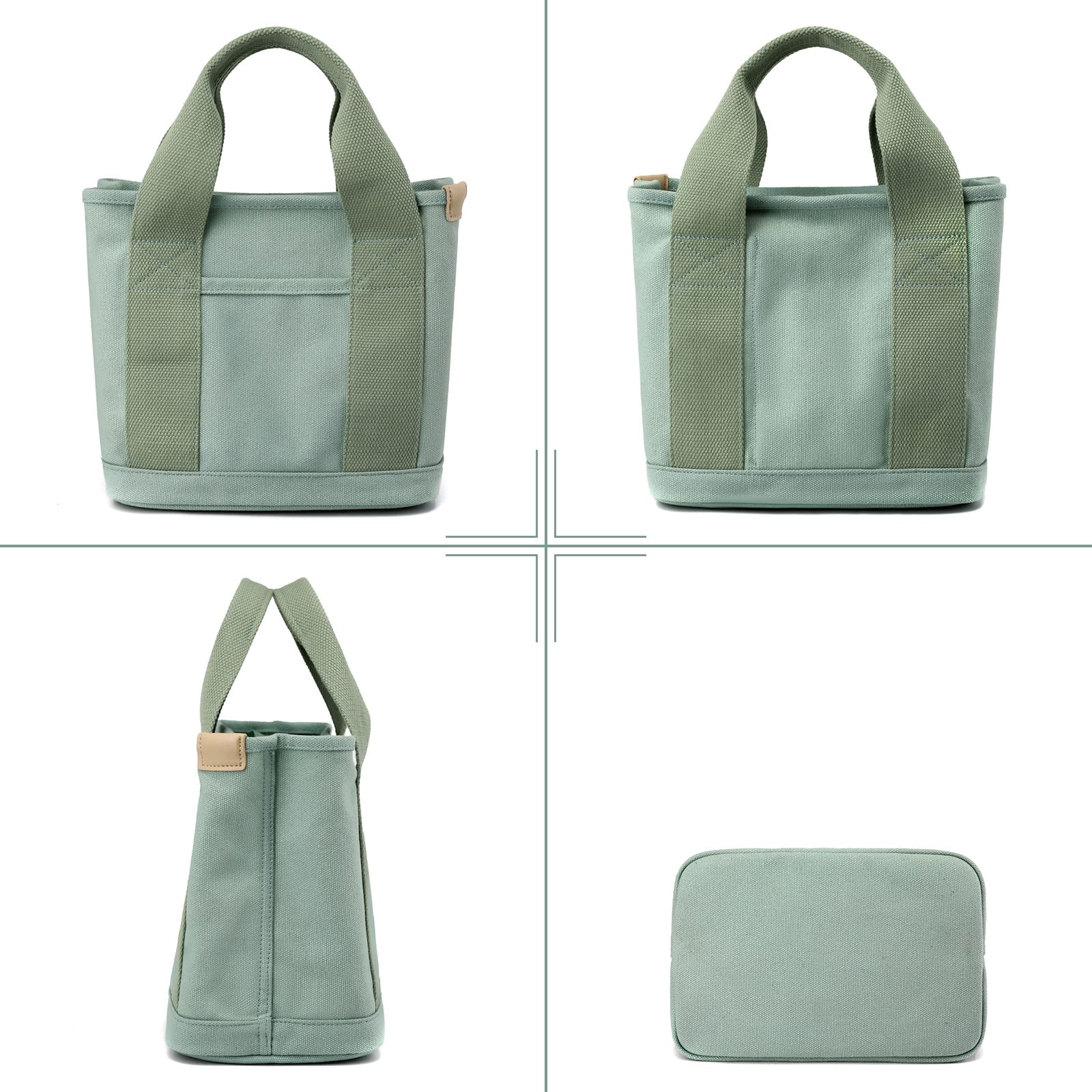 CORIOS Sac à Main pour Femme Sac Fourre en Toile Fourre-Tout Multifonctionnel Sacs de Plage Occasionnel Sacs Cabas pour Voyage Travail Ecole Courses Camping Vert