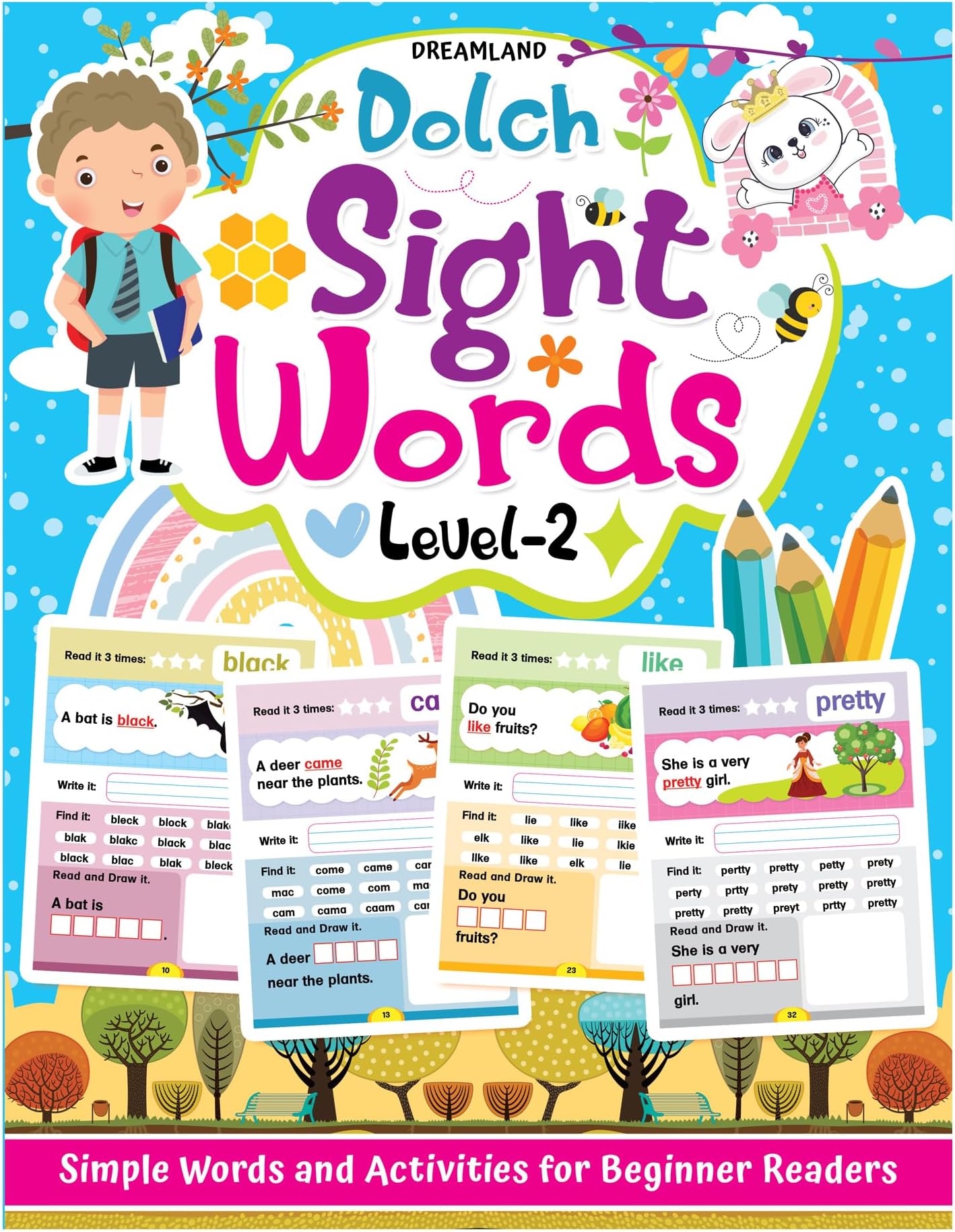 Dreamland Publications Dolch Sight Words Level 2- Simple Words and Activities for Beginner Readers