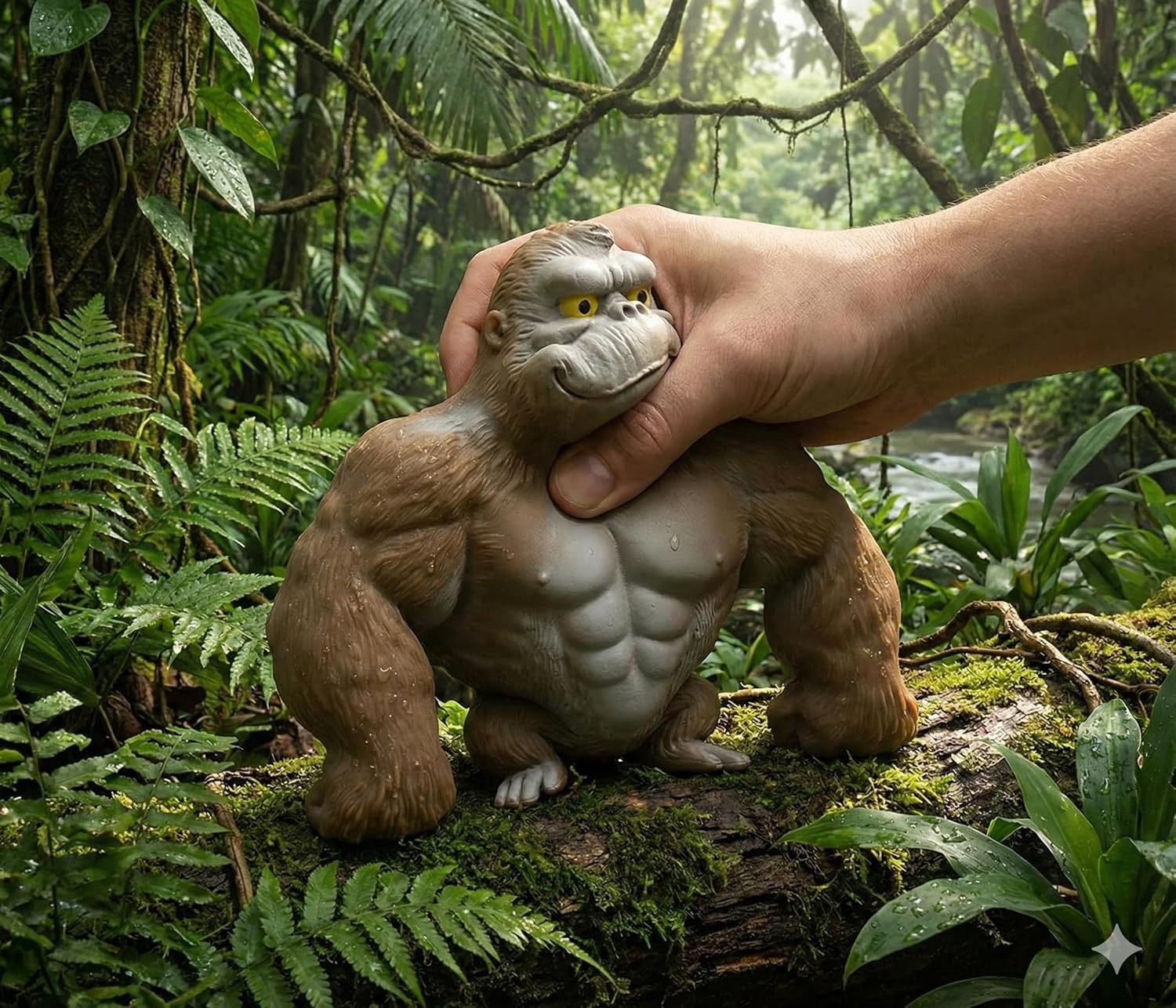 The Original Sand-Filled Gorilla - Therapy-Grade Calming Sensory Fidget for Anxiety & Focus - PRO-Grade Indestructible Squeeze Toy for Adults & Kids (Authentic Brown)