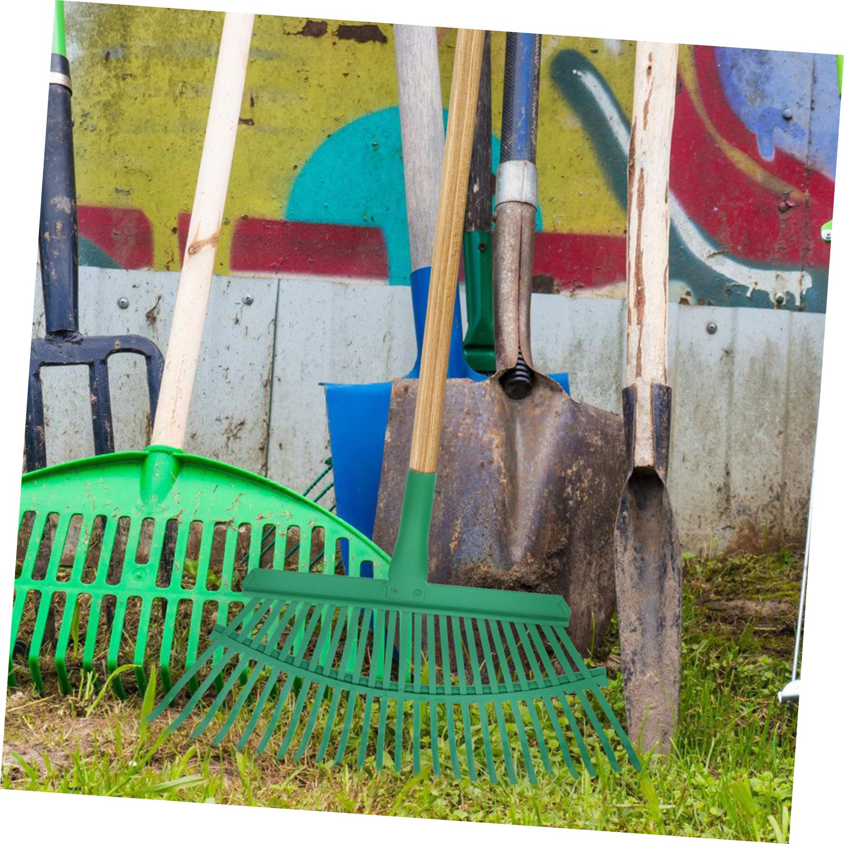 LIFKOME Leichter Gartenrechenkopf Stahl 25 Zinken Tragbarer Rasenrechen Ersatz für Laub Blätter Gartengerät für Kunstrasen und Gartenerde
