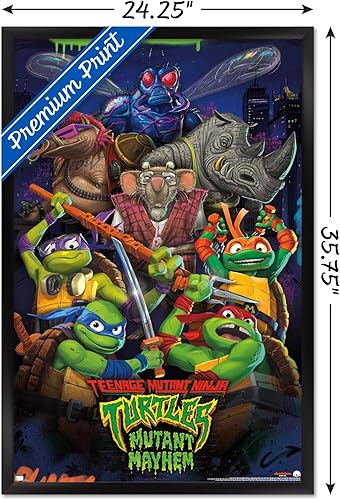 Miniatura 3 de Trends International Teenage Mutant Ninja Turtles Mutant Mayhem - Póster de pared grupal, 34 pulgadas de largo x 22.4 pulgadas, versión enmarcada en