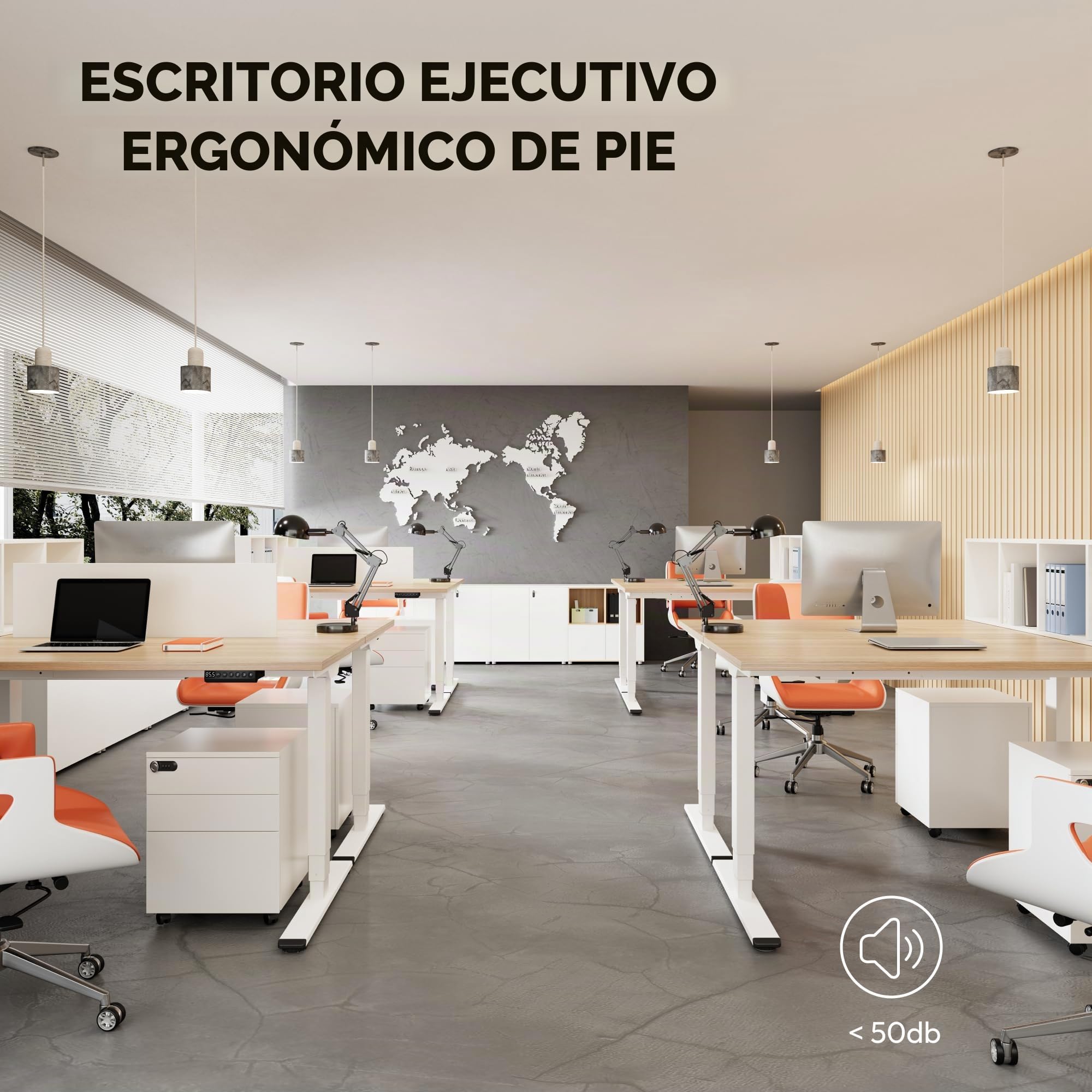 SANODESK 2 Motores Escritorio Elevable EC4 160 x 80 cm Tablero Entero con 3 Secciones Patas Telescópicas con Panel Ajustable, Mesa elevable Standing Desk Ergonómico para Oficina y Hoggar-Arce