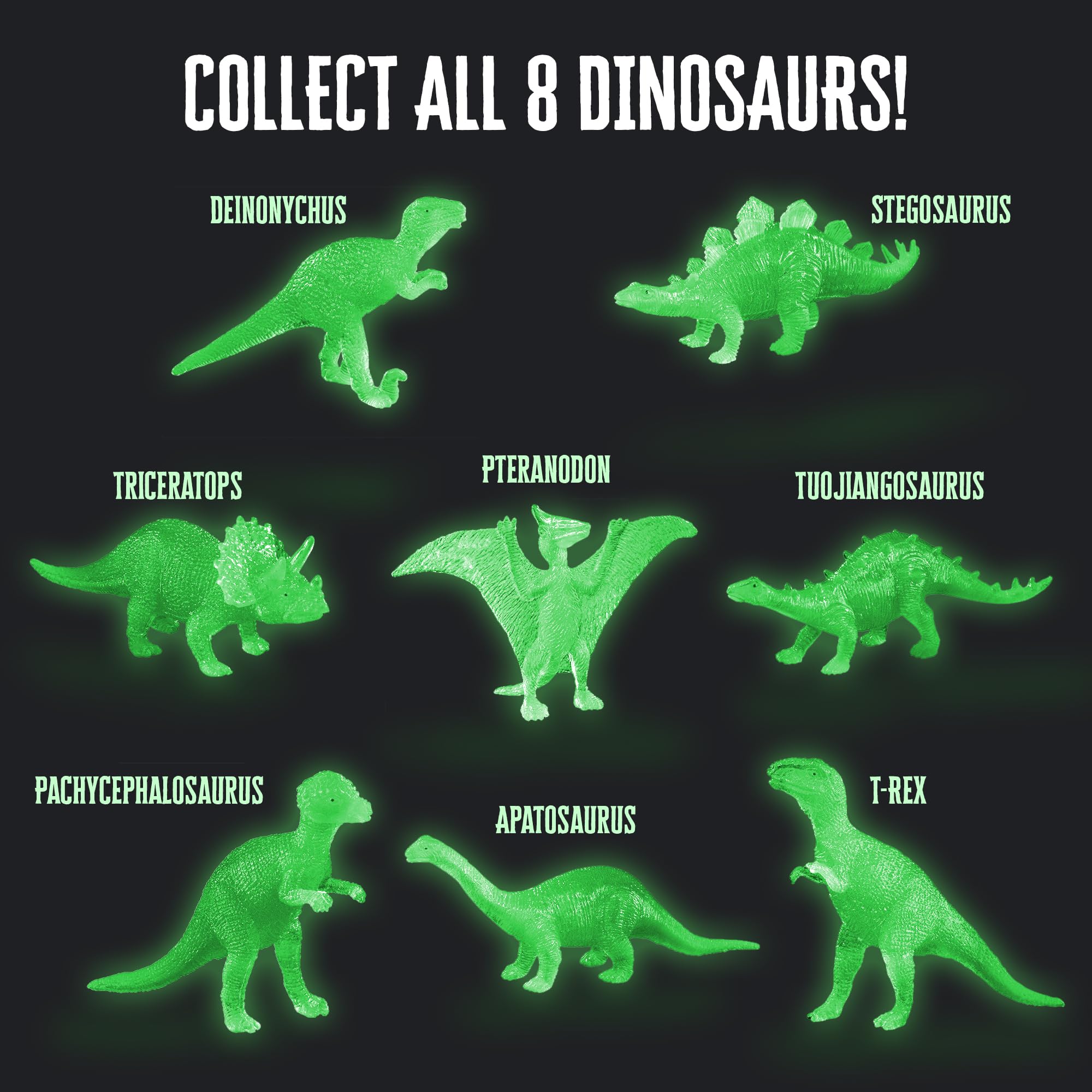 Thames & Kosmos I Dig It! Glow-in-the-Dark Dinosaurier-Ei-Ausgrabungs-Geschenk-Set, 24 Ausgrabungs-Sets mit Dino-Figuren, Partygeschenke, Strumpffüller, Osterkörbe, Sammeln Sie 8 einzigartige