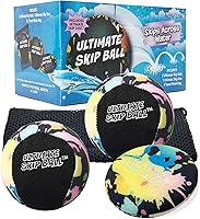 ActivLife Ultimate Skip Ball: 2 Color Splatter Water Bouncing Baseballs + Skip Disc - Durable Floating Pool Beach Lake Toys for Kids Teens Adults