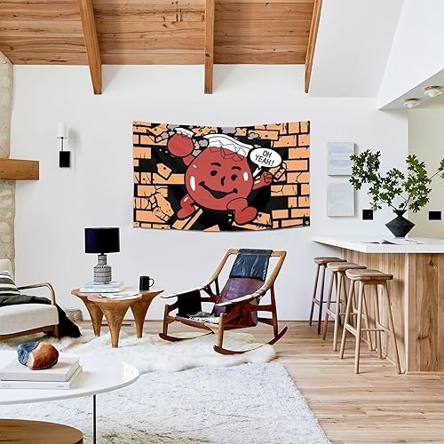 Miniatura 5 de Kool Aid Man Meme - Divertida bandera de pared con texto en inglés Man Meme para colgar en la pared de la cueva del hombre, decoración del hogar con