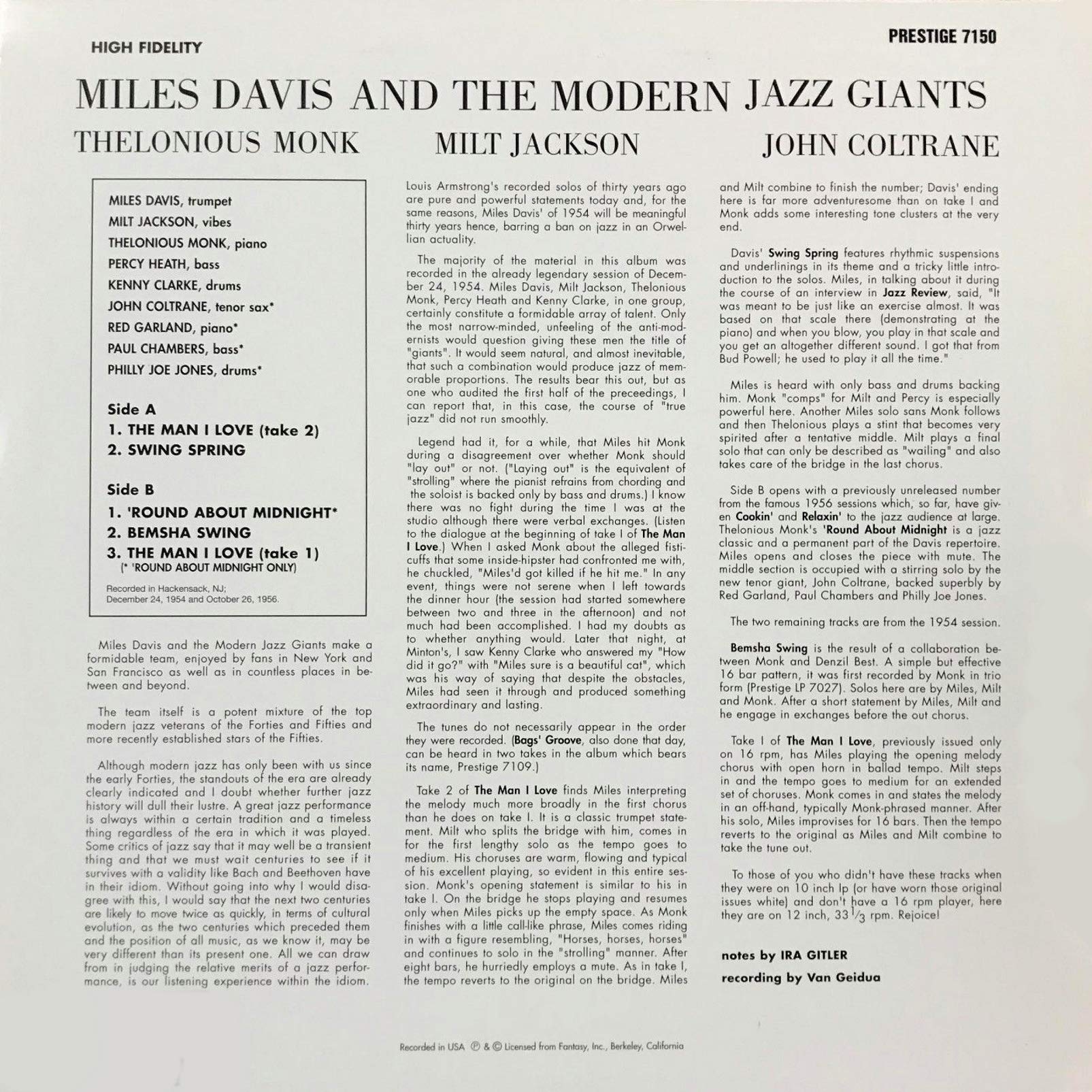 The Modern Jazz Giants (Back to Black
