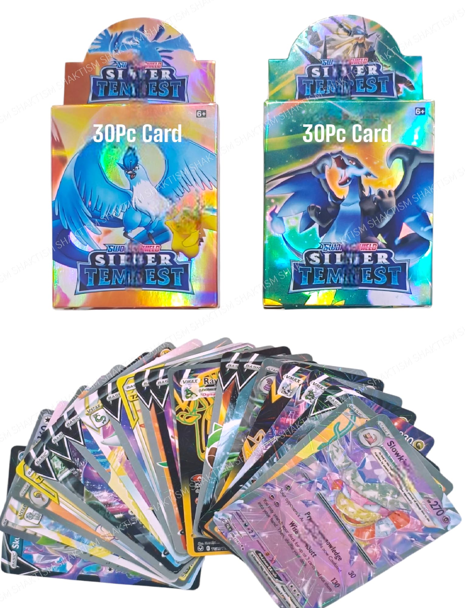 SHAKTISM Collectible Card Game Trading Card Game Water Proof Booster Pack Set, V Series, Vmax GX Rare, Gold Foil, Collectible 30Pc Cards