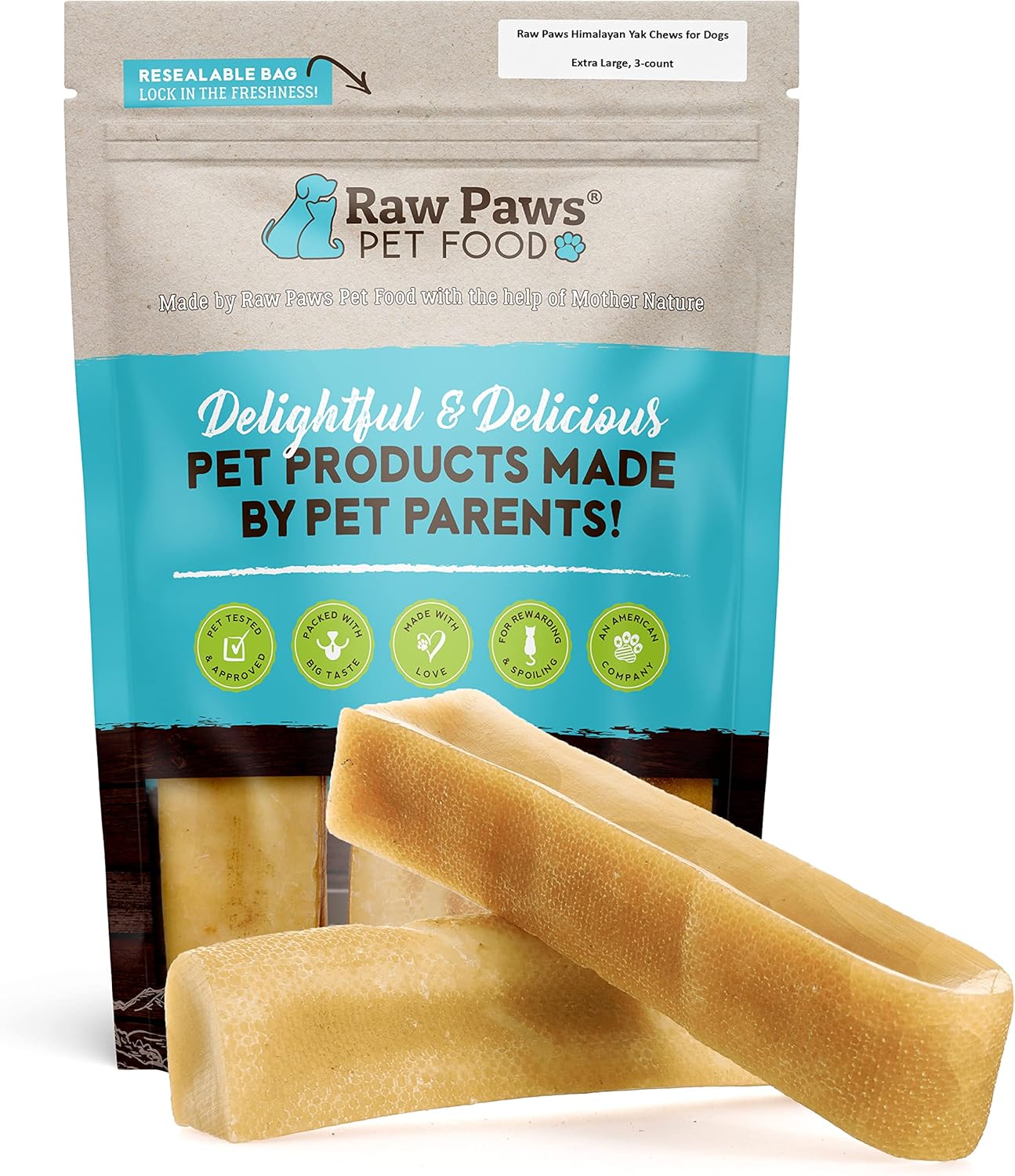 Raw Paws Himalayan Yak Chews for Dogs, Extra Large Chews