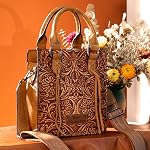 Wrangler Western Crossbody Bag for Women Tooling Top Handle Handbags and Mini Tote Bag