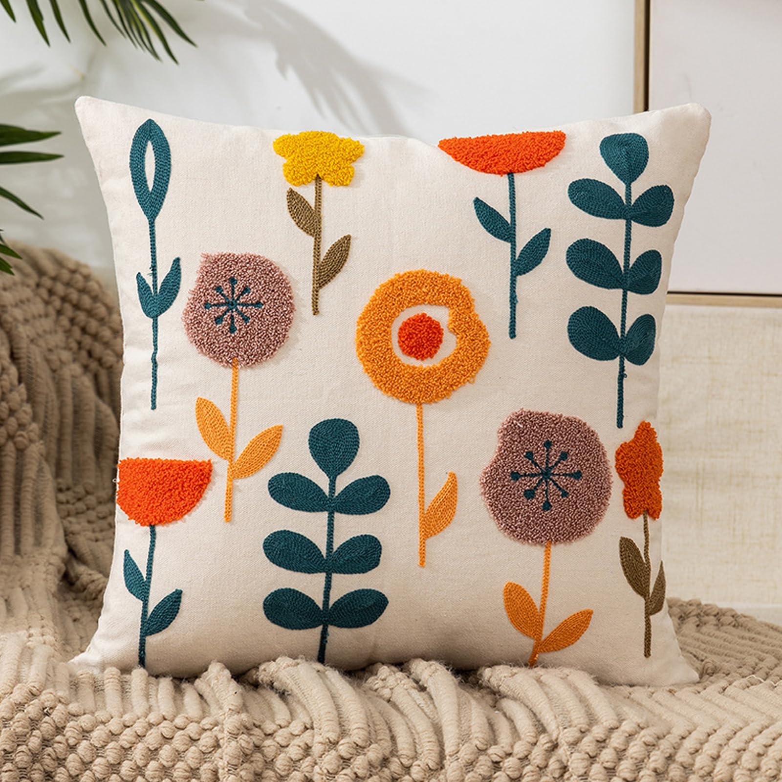 Ggaimwf Fundas De Almohadas Decorativas Cojines De Hojas Estética Moderna Decoración Artística HoboBeigeFunda De Almohada Para Sofá Exterior Sofá Fundas Para Fundas De Cojines 40x40cm Juego De 2