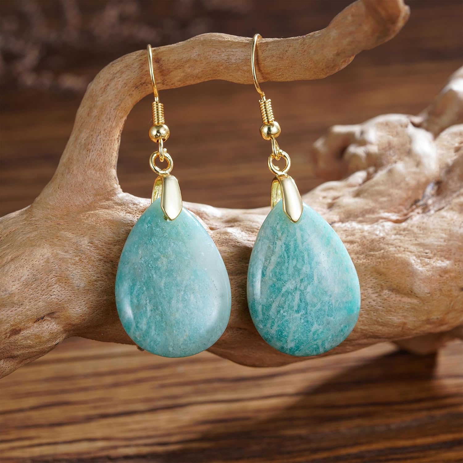Boho Multiple Style Natural Stone Earrings for Women Unique Healing Gemstone Energy Hypoallergenic Lightweight Dangle Drop Earrings Multiple Styles Earrings Jewelry for Birthday Party Gift - Image 3