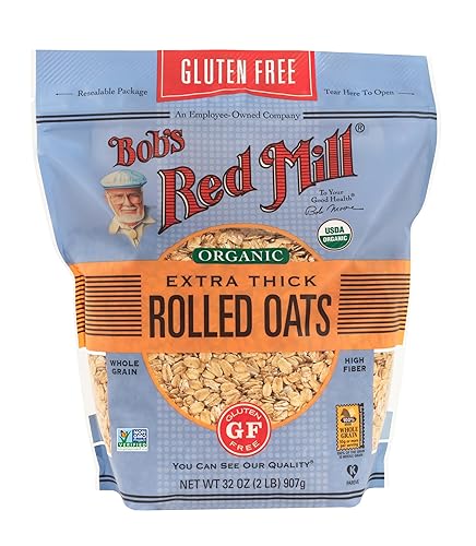 Miniatura 3 de Bob's Red Mill Avena enrollada gruesa orgánica sin gluten, 32 onzas (paquete de 4)