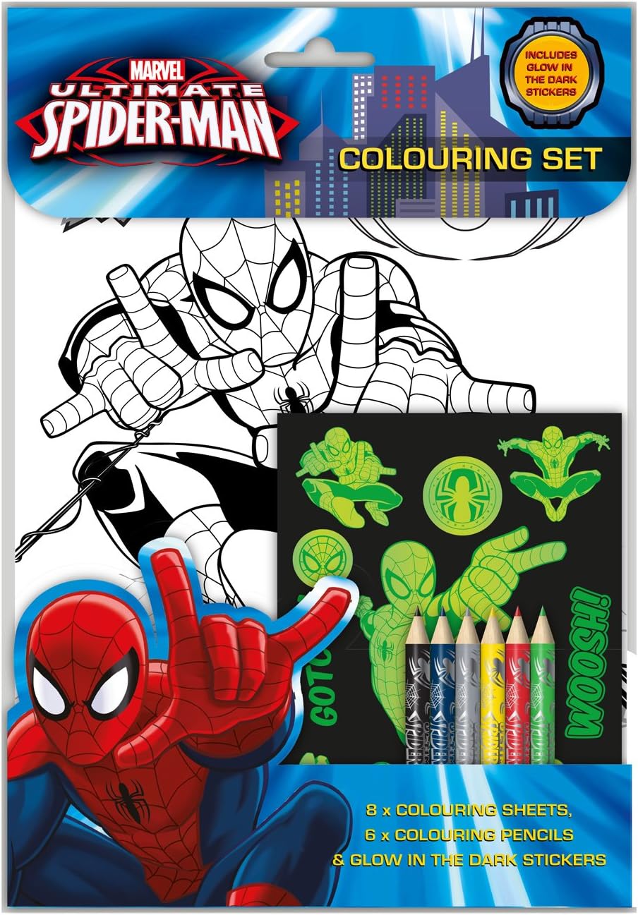 Ultimateimate Spiderman Marvel Colouring Set, Blue
