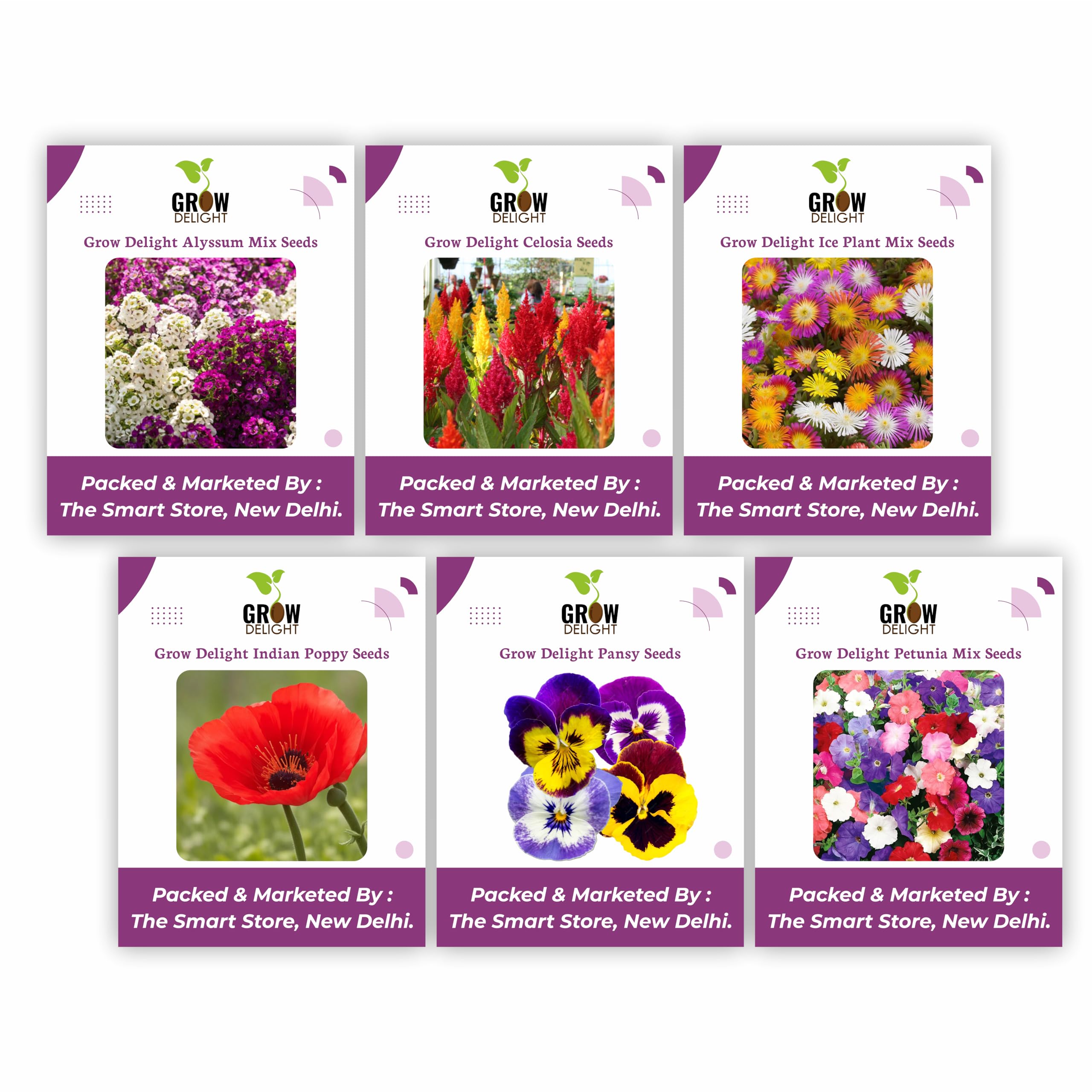 GROW DELIGHT 6 Variety Flower Seeds Combo for Home Garden (6 Variety Flower Seeds Combo) | All Season Flower Seeds | Plant Seeds For Gardening | Flower Seeds Combo Pack (B0DGY2P6J3) Amazon Price History, Amazon Price Tracker